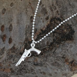 silver pistol ball chain necklace