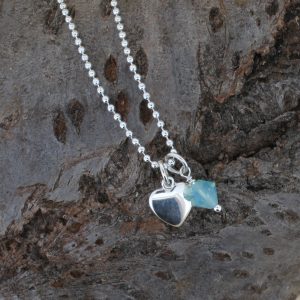 Small Heart & Opal Crystal Necklace