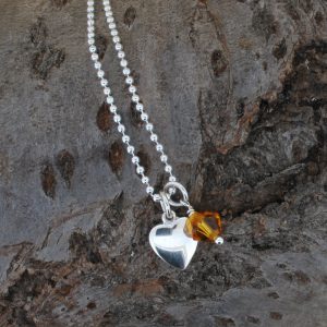 Small Heart & Topaz Crystal Necklace