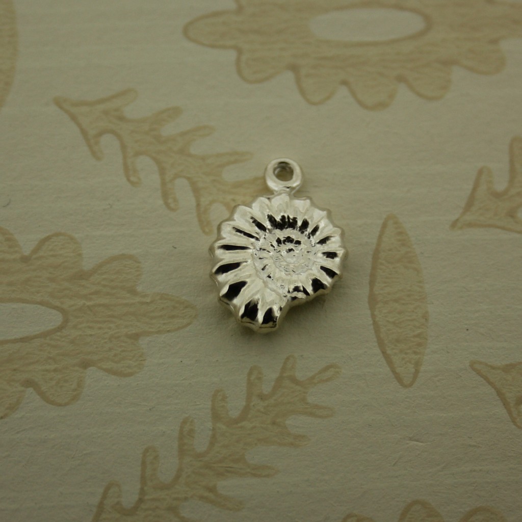 silver ammonite charm