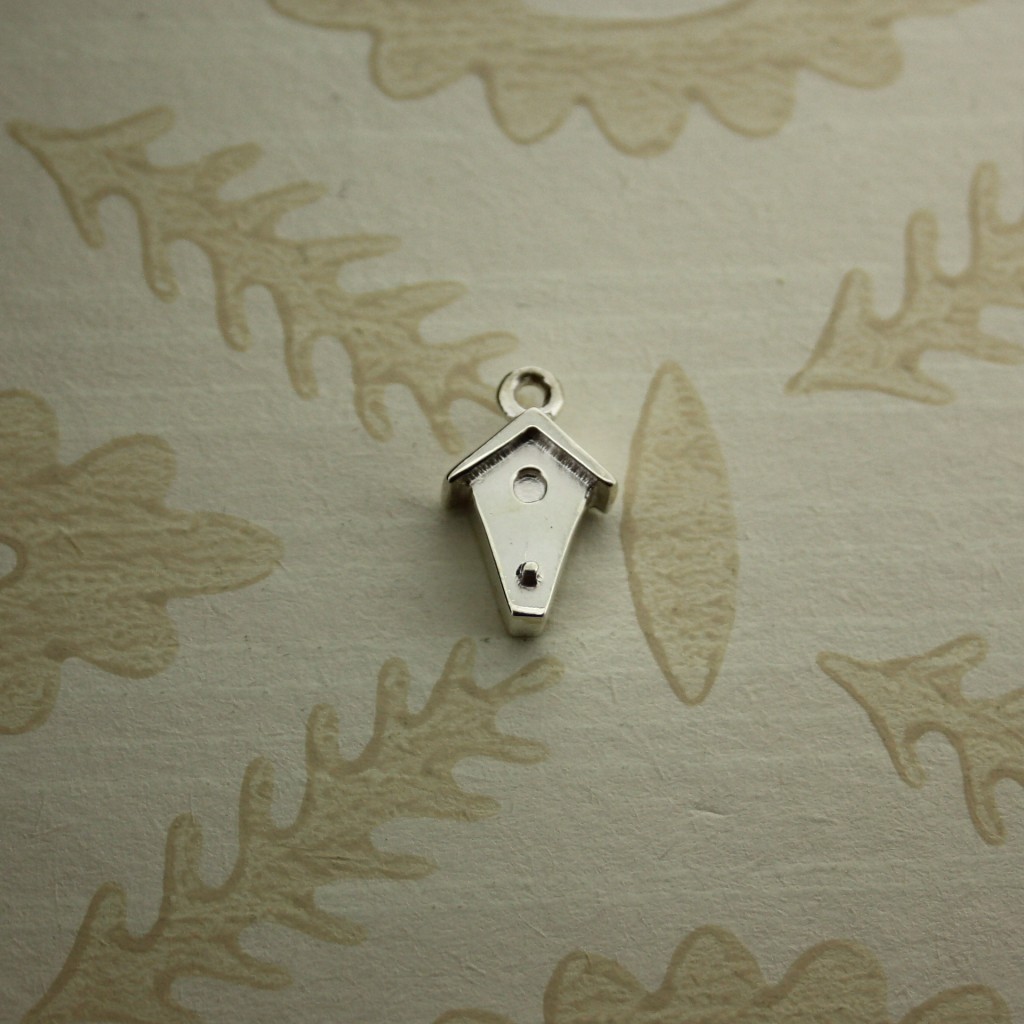 small silver bird box charm