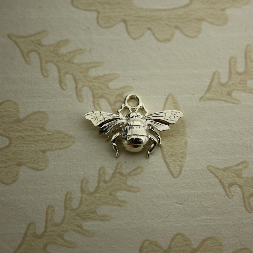 silver bumblebee pendant charm