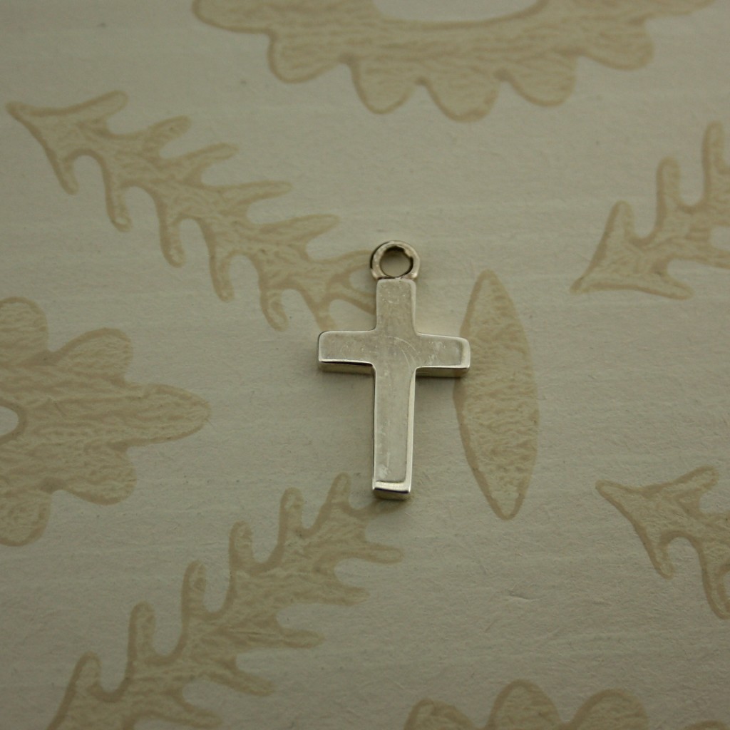 large silver cross charm