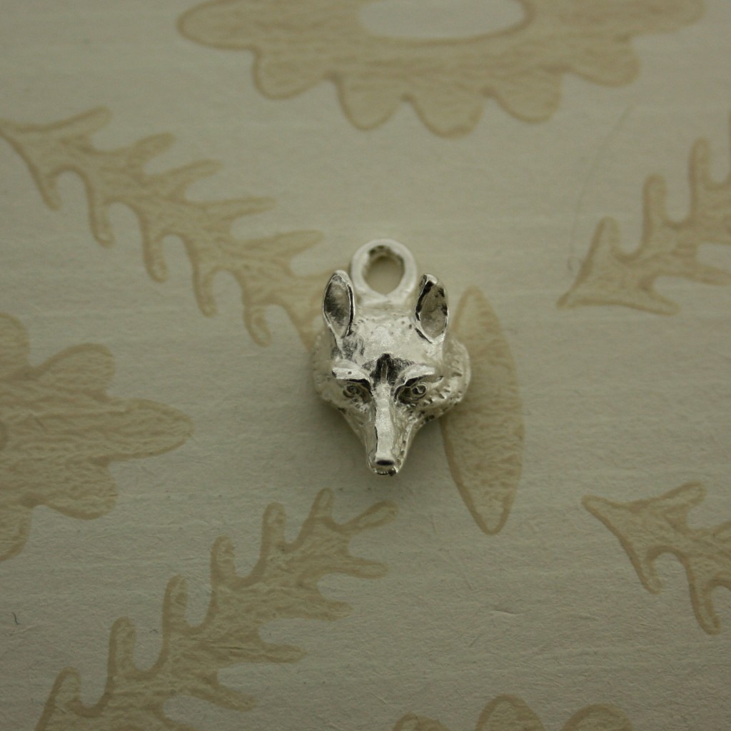 silver fox head charm