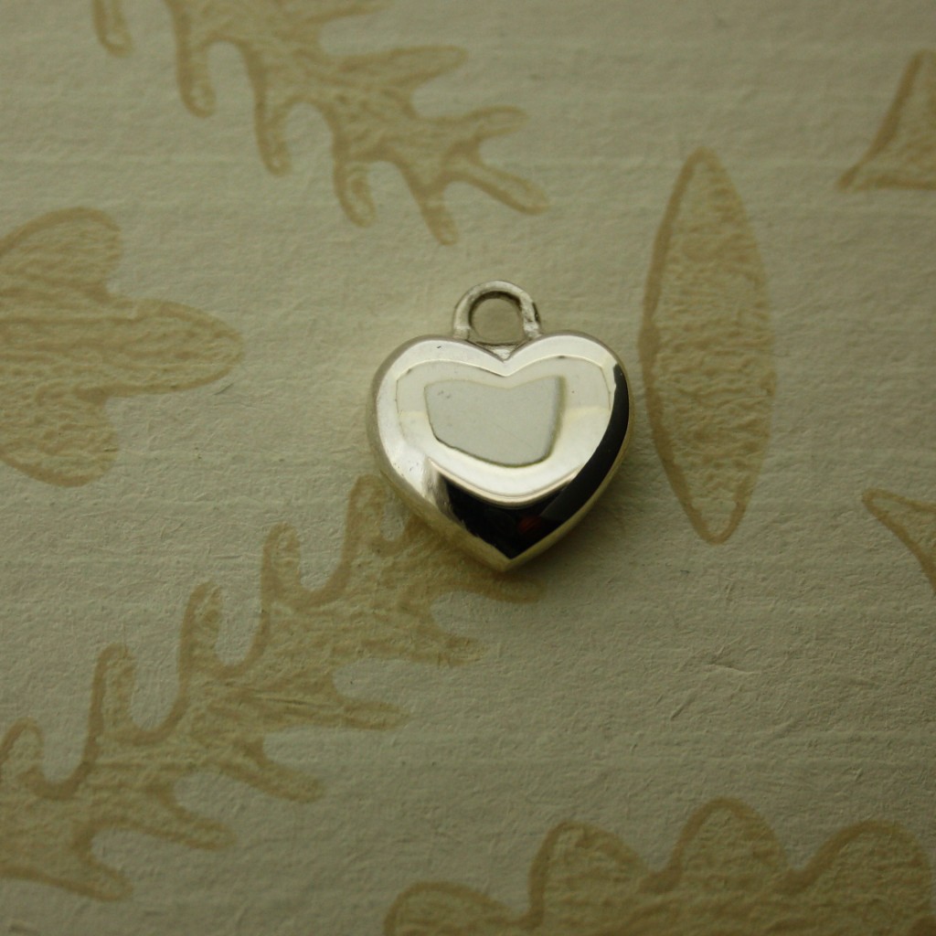 large sterling silver heart charm