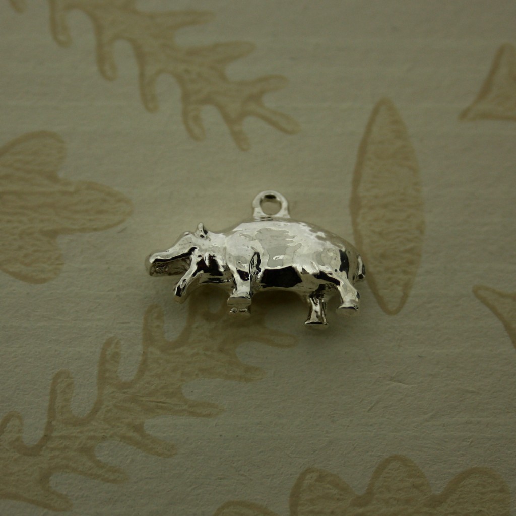 silver hippo charm