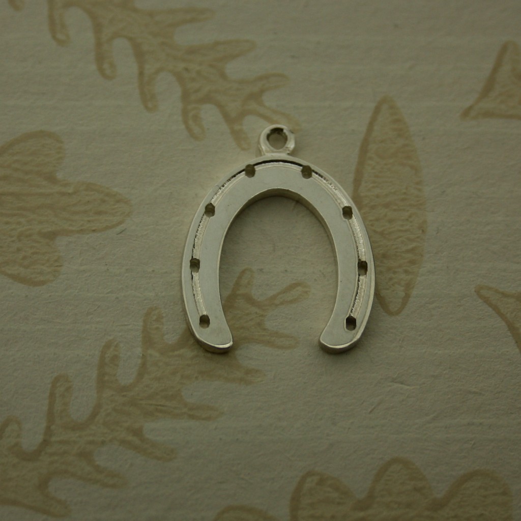 large silver horseshoe charm