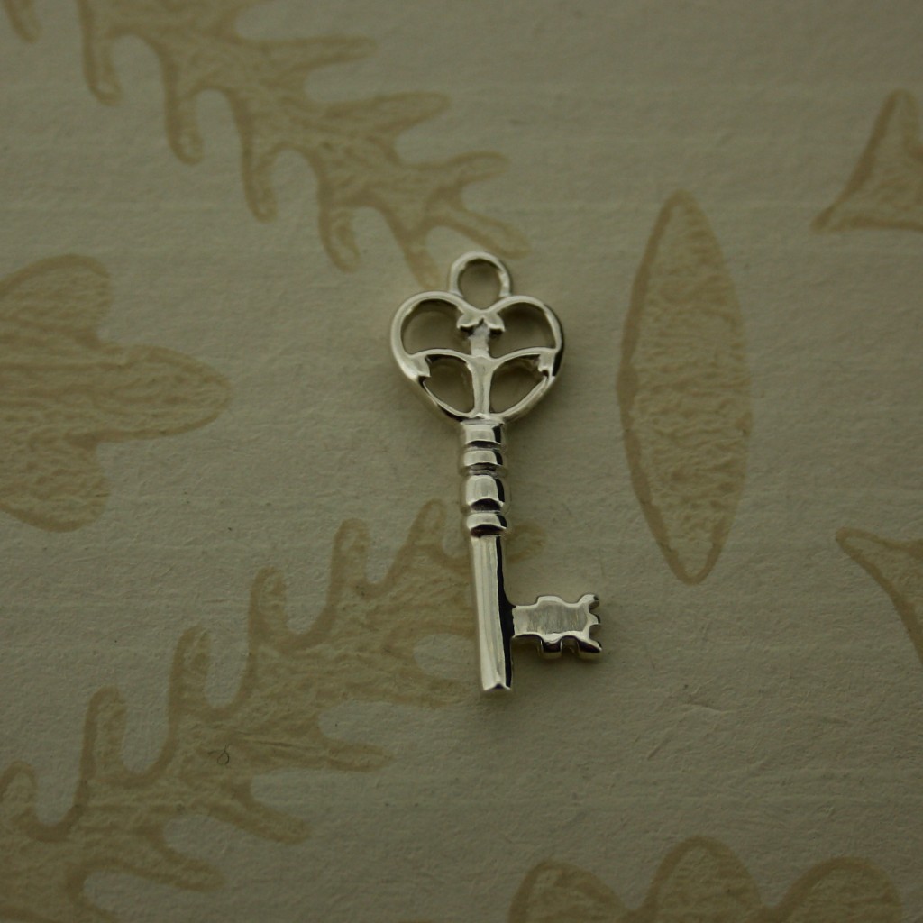 medium silver key charm