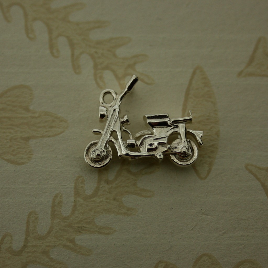 silver motorbike charm