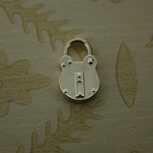 large silver padlock charm