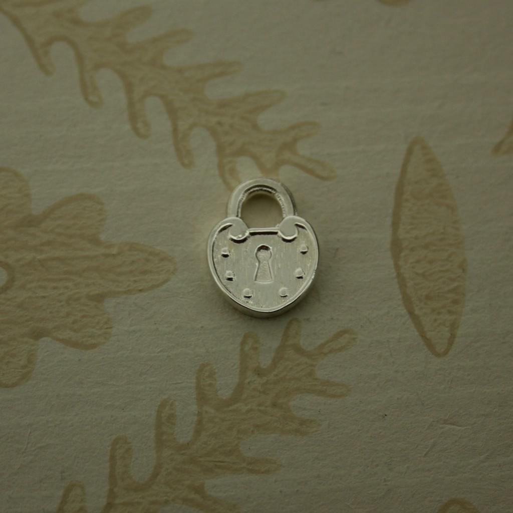 small silver padlock charm