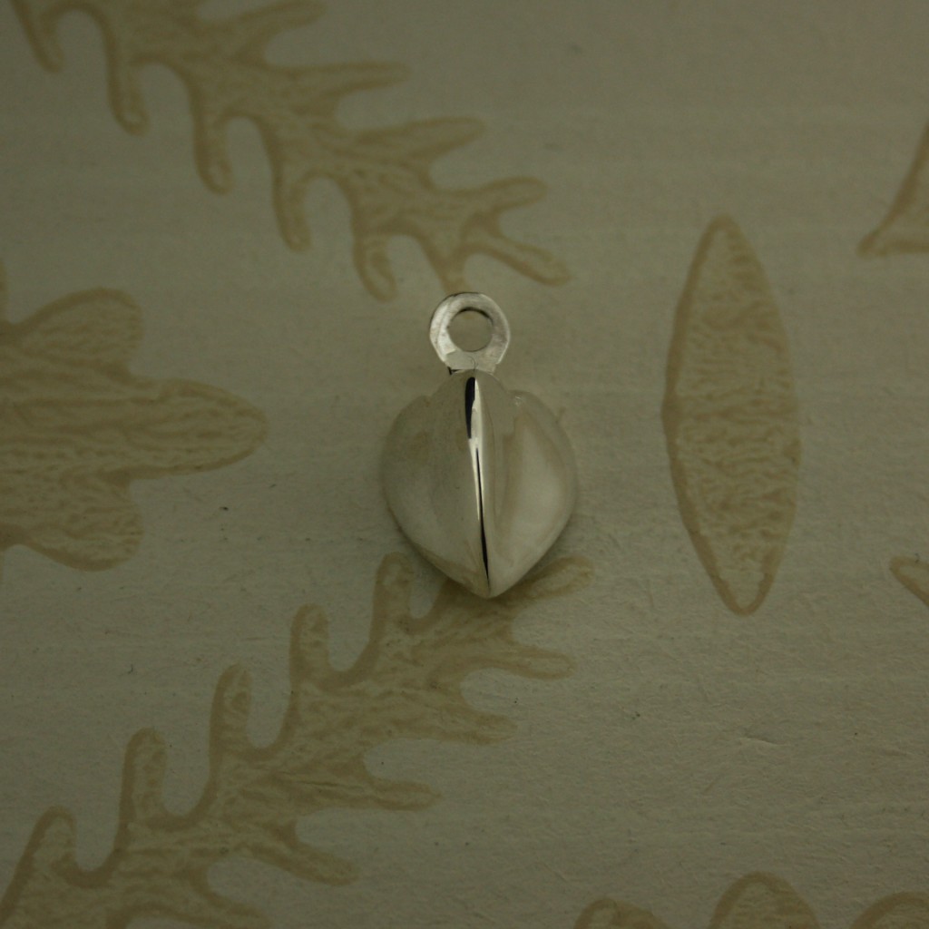 silver three sided heart charm