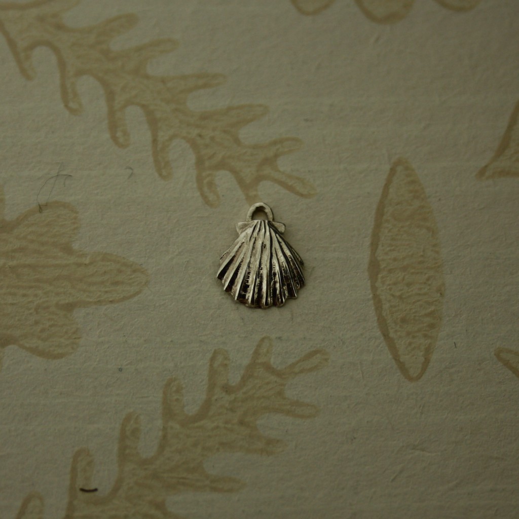 tiny silver scallop charm
