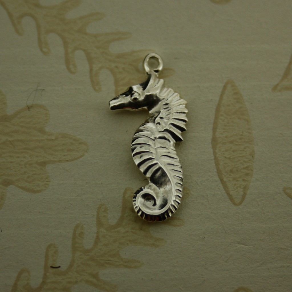 silver seahorse charm