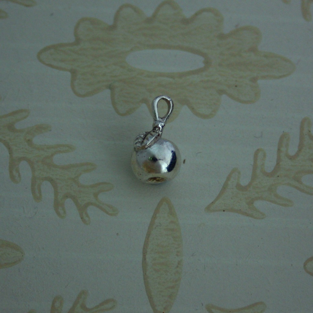 silver apple charm