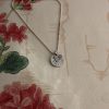 Hand-stamped disc and heart on a ball chain necklace