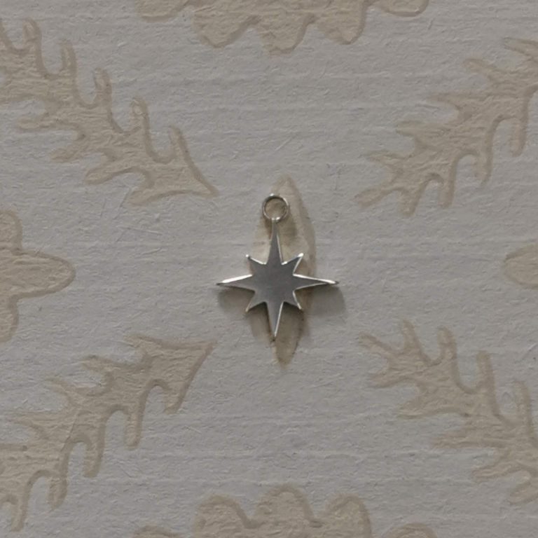 Sterling silver north star charm