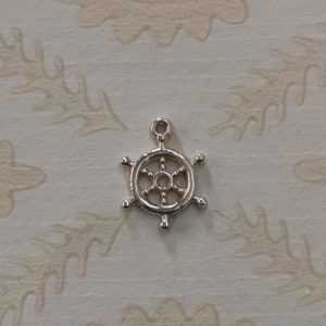 silver ship's wheel charm